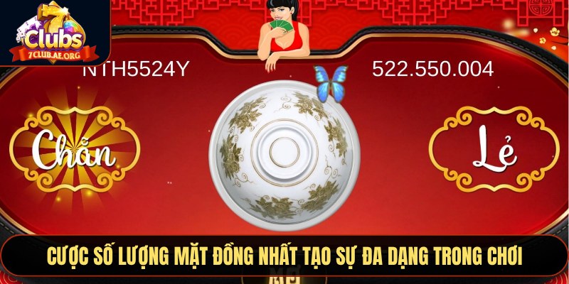 Cược số lượng mặt đồng nhất tạo sự đa dạng trong chơi